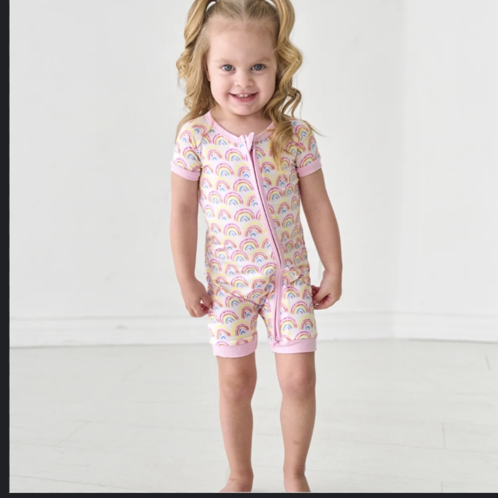 Little Sleepies Pastel Rainbow Infant Romper